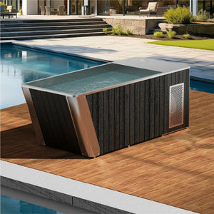 Wooden and Stainless All in One Ice Maker Cold Plunge